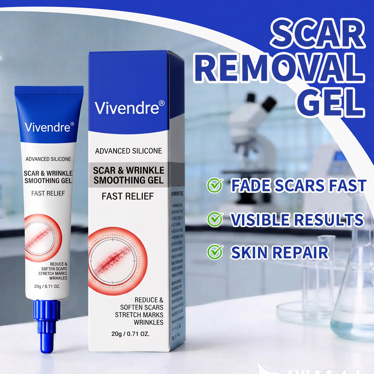 Buy 1 Get 1 Free 🔥 Advanced Silicone Scar & Wrinkle Smoothing Gel